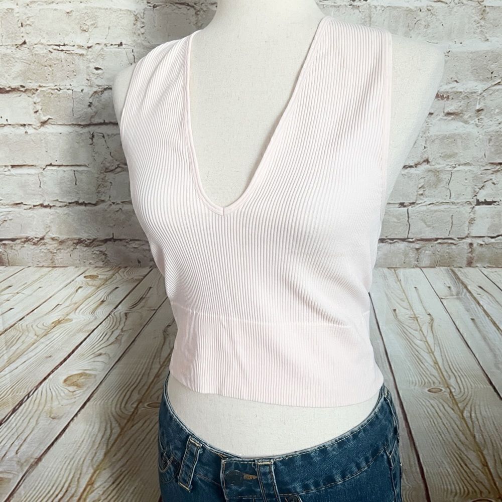 Alya ribbed fitted cropped tank top